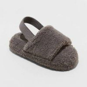Toddler Avi Single Strap Faux Shearling Slippers